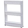 Three Tier Slide Out Storage Tower In Bathroom Kitchen With Wheels