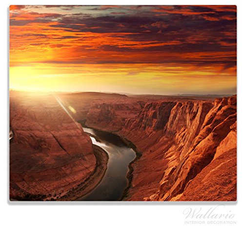 Wallario Herdabdeckplatte / Spitzschutz aus Glas, 1-teilig, 60x52cm, für Ceran- und Induktionsherde, Grand Canyon bei Sonnenuntergang