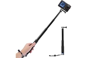 CJMUQHEHH Palo selfie de 36 pulgadas / 98 cm para GoPro, resistente al agua, extensible, 29 – 98 cm, mango monopie de aluminio para GoPro Hero 8 9 10 11 12, para DJI Osmo Action, AKASO EK7000 (azul, 29 cm)