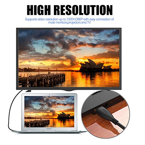 NIERBO HDMI 1M A-Stecker auf HDMI C-Stecker 1 M HDMI High Speed Kabel mit Ethernet - 5