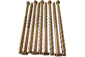ALWAYSFIRST 4 FIXINGS AF4F M8 x 150mm Concrete Self Tapping Masonry Bolt Anchor Screw (10 Pack) 13mm Hexagonal Head fix to Masonry, Brick, Marble, Stone etc