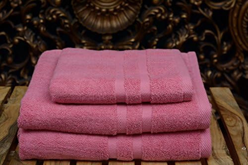 John Mercer Exclusive,100% Cotton (Zero Twist - Soft &amp; Thick), 550GSM,2 Piece Bath Towel Set, Blush (Hot Pink)