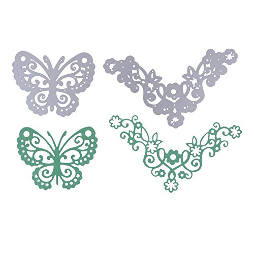 Amazingdeal365 2 PCS Schmetterling und Blumen Metall Form Schablonen Schneiden DIY Dekor Sammelalbum Karten Buchzeichen Lesezeichen als Geschenk für Freunde Geburtstag Kinder,Kindergarten Hobby Schule Handarbeit Unterricht usw. Ein tolles Geschenk!