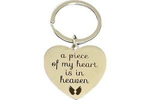 Fancychain Schlüsselanhänger mit Gravur A Piece of My Heart is in Heaven“ Gedenk-Anhänger Geschenk für Mama Papa Tochter Sohn Oma Opa in Trauer um Haustier Hund Katze