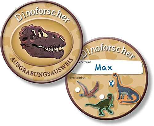 6 Ausweise für * DINO FORSCHER * für eine Dinosaurier Mottoparty // Kindergeburtstag Kinder Geburtstag Feier Set Fest Party Motto Deko Spiel Mitgebsel T-Rex