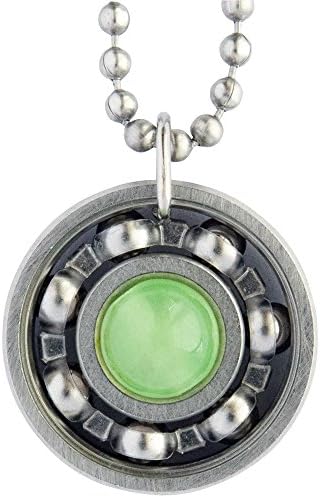 Peridot Roller Derby Skate Bearing Pendant Necklace (18" or 24" Chain)