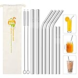 【Paket und Kundenservice】 Qhui Edelstahl Strohhalme, eine schöne Tether Tasche, perfekt für alle Arten von Festivals, ist ein großes Geschenk für verschiedene Altersgruppen, bieten wir auch 30-tägige Geld-zurück-Garantie, 12 Monate Produktersatzgarantie und Friendly After -Kundendienst