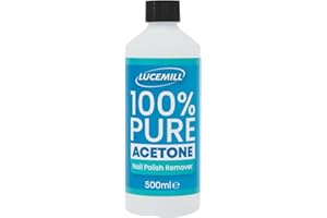 Lucemill 100% Pure Acetone | 500ml | Professional Nail Polish Remover | Soak-Off Gel, Acrylics, Tips & Glue | UK Made
