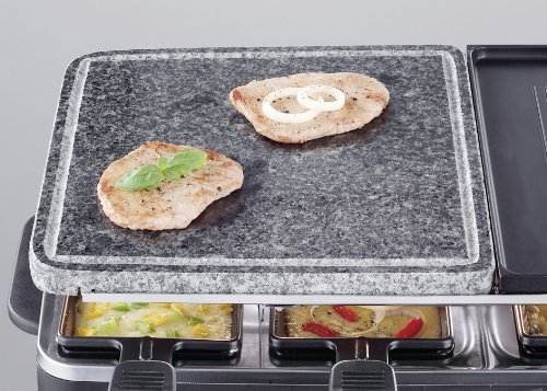 Severin RG 2341 Raclette-Partygrill mit Naturgrillstein (1500 Watt, 8 Pfännchen), schwarz - 7