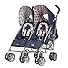 Obaby Leto Twin Stroller with Footmuffs (Little Cutie/ Sailor)