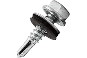 DOJA BARCELONA DOJA Industrial | Tornillos Autotaladrantes M4 | Pack 400 | 4,8*19mm | Tornillos Roscachapas Hexagonal con Arandelas para Chapas Metalicas | Tornillo Autotaladrante para Metal, Panel Sandwich Tejado