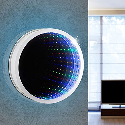 Design LED RGB Kosmetik Schmink Wand Spiegel rund Schalter Badezimmer Globo 84025 - 2