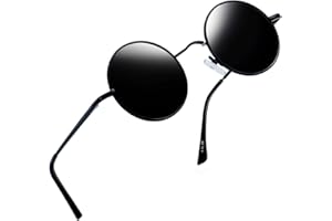 Joopin Redondas Gafas de Sol Hombre y Mujer Polarizadas Estilo Steampunk Retro Vintage Círculo Marco Metálico UV400 Protección