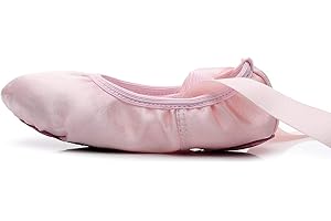 Lily's Locker Satin Ballet Shoes for Girls Kids & Toddler Split-Sole Ribbon Ballerina Shoes