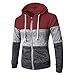Produktbild DNOQN Baumwolle Pullover Herren Kapuzenpullover Patchwork Winter Lässige Langarm Schlanke Tasche Fit Hoodies Bluse Oben