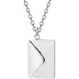 Peora Silver Plated Envelope Pendant Locket Love You Secret Message Chain Necklace Jewellery For Men & Women