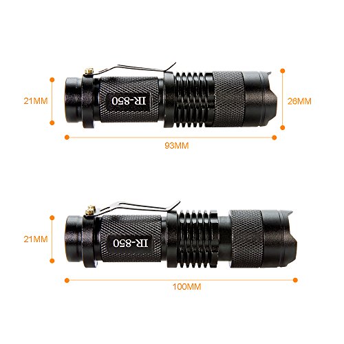MakeTheOne Infrarot Taschenlampe 850 NM Jagd Nachtsicht Taschenlampe High Power Hochleistungs LED IR Handlampe Camping Jagd-Gerät verwendet werden (Infrarot-Licht ist unsichtbar für das menschliche Auge) - 6
