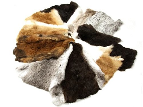 NaDeco® Kaninchenfell | Hasenfell gemischte Farben | Dekofell | echtes Tierfell