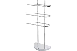Taylor & Brown Towel Rails Towel Holder Free Standing 3 Arm Chrome Towel Stand Towel Drying Rack Towel Rack Towel Holder Stands H94 x W40.5 x D18cm