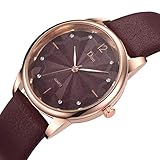 TianWlio Uhren Luxus Mode Dame Leder Belt Watch Blatt Beschaffenheits Analoge Quarz Uhr