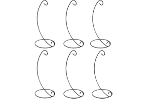 Tincogo (6 Pack) Ornament Display Stand, Black Iron Hanging Stand Rack Holder for Hanging Glass Globe Air Plant Terrarium, Witch Ball, Christmas Ornament and Home Wedding Decoration