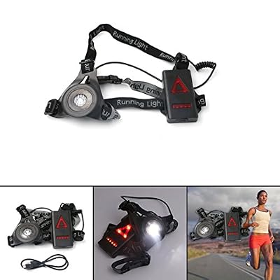 Gusspower Sports de Course Nuit, lumière Fonte Power LED USB rechargeable 3 modes Running Lumières 90–250 lm Étanche, léger et confortable, parfaitement poitrine Lampe Lampe frontale pour Outdoor Jogging