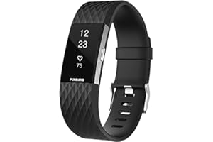 FunBand Cinturino Fitbit Charge 2, cinturino in silicone morbido cinturino di ricambio regolabile sport accessorio per smartwatch Fitbit Charge 2