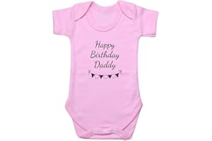 SECOND AVE GIFT COMPANY Second Ave Cute Babygrow Baby Grow Vest Shortsleeve Bodysuit Happy Birthday Daddy Gift