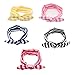 SwirlColor 5 PCS of Rabbit Ears Design Elastic Hairbands Hair Hoops Headbands For Baby Girls
