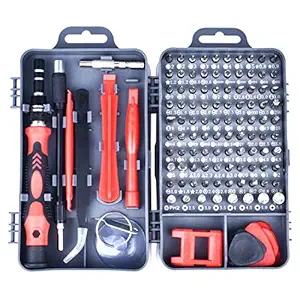 MTROYALDIA Precision Screwdriver Set,115 in 1 Magnetic Repair Tool Kit for iPhone Series/Mac/iPad/Tablet/Laptop/Xbox Series/PS5/Nintendo Switch/Watch/Cellphone/PC/Camera/Electronic (Blue & Red)
