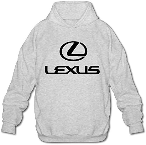 Men's Lexus Logo Long Sleeve Hooded Sweatshirt Ash -  Grey -