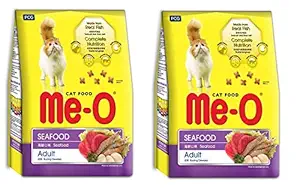 Me-O Dry Adult Cat Food Seafood Flavor, 1.2kg - Pack of 2