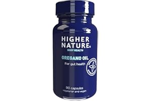 Higher Nature - Oregano Oil - for Gut Health & Digestive Comfort - Oregano Oil Supplement - Vegetarian & Vegan - 90 Capsules