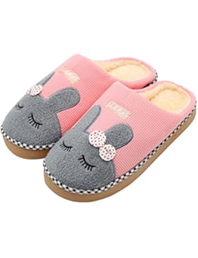 Hausschuhe, Baumwolle Pantoffeln, Nette Karikatur Rabbit Hausschuhe/Slippers, CIDBEST® Winter Wärme Plüsch-Hausschuhe...