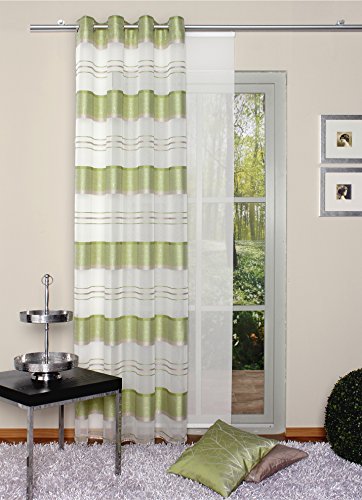 Home fashion 51732-568 Ösenschal, Voile, 245 x 140 cm, grün - 2