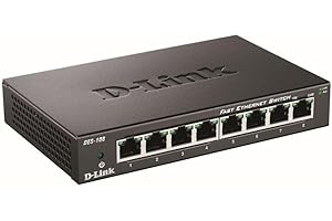 D-Link DES-108/B 8-Port Fast Ethernet Unmanaged Metal Desktop Switch 10/100 Mbit/s - UK Version