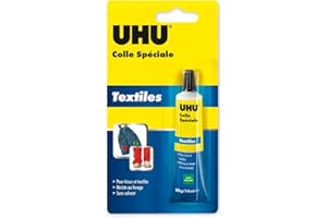 UHU Colle spéciale textiles - Colle idéale pour les ourlets et réparer les trous et déchirures dans les vêtements, transparente, tube 20g