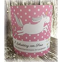 4er Set Tischlicht Tischlichter Einhorn Geburtstag Einschulung Taufe Tischdeko personalisierbar rosa