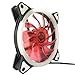 Produktbild Prevently Lüfter Ventilator Case Fan mit Standardgehäuse Neuer Halogen Gehäuselüfter mit zwei Öffnungen Computer Fall PC Lüfter Einstellen LED 120mm Leise Kühler 12 * 12 CM (Rot)