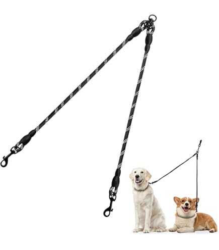wigzi デュアルドギー Two Dog Retractable Leash for Double Walks - Tangle Free 360