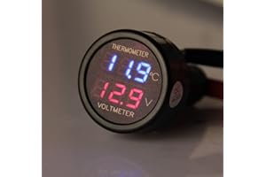 ATEC BY CARBONI CHRISTIAN ATEC - Multimetro per Presa Accendisigari Ideale per Auto, Moto, Barche e Camion (3 in 1 Volt/Temp/Carica)