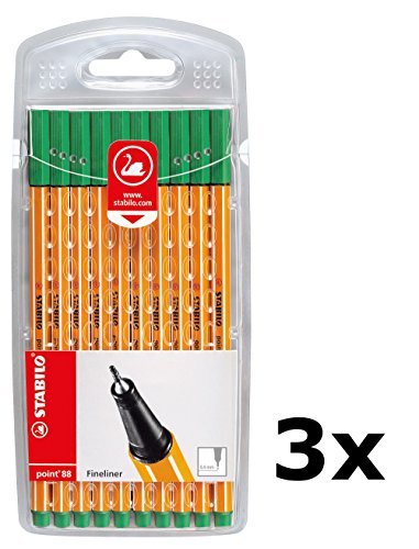 Preisvergleich Produktbild Fineliner STABILO point 88 (3x 10er Pack) (Grün)