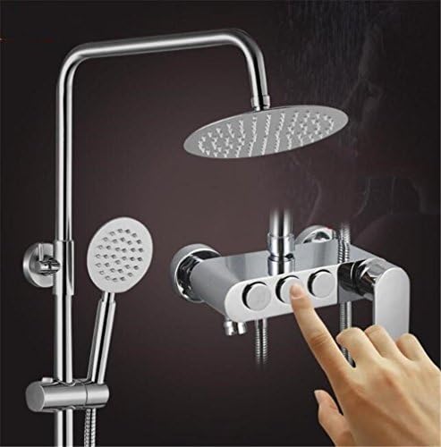 FFJTS Button Shower Set - Copper Third Gear Shower Faucet Top Pressure Sprinkler