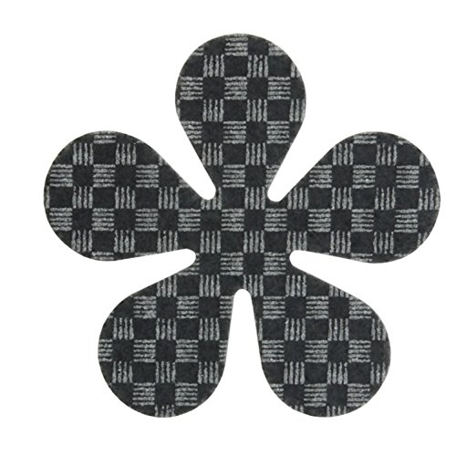 6er Set Glas-Untersetzer von MACOSA HOME Waschbare Filzuntersetzer mit Anti-Rutsch Rückseite in Blüten-Form. Hochwertige Getränkeuntersetzer in fröhlichen Farben. (Anthrazit) - 4
