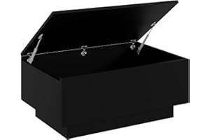 ‎PROROOM FURNITURE PROROOM FURNITURE - Couchtisch 90x60 cm - Moon - Sofatisch - Wohnzimmertisch - Kaffeetisch mit Stauraum - Kleiner Tisch für Wohnzimmer - Modern Coffee Table (Schwarz)