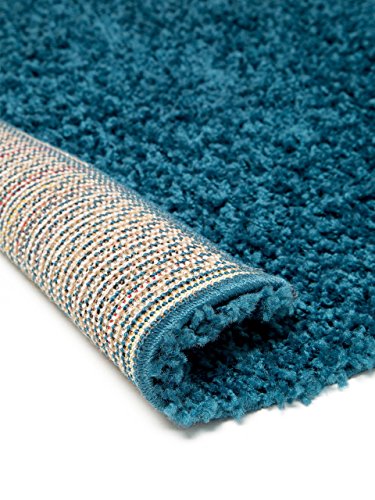benuta Shaggy Hochflor Teppich Swirls Blau 60×60 cm | Langflor Teppich für Schlafzimmer und Wohnzimmer - 5