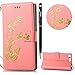 Produktbild WIWJ Schutzhülle für Sony Xperia XZ Premium Handyhülle Leather Case für Xperia XZ Premium Hülle Lederhülle Flip Wallet Cover [Heißprägen Prägung Schmetterlinge Ledertasche]Bookstyle Multi-Function Protektiv Kunstleder Stoßfest Bumper mit Kartenhalter Klappständer Magnetic Case Hülle für Sony Xperia XZ Premium+1x Touch Stylus Pen-Rosa