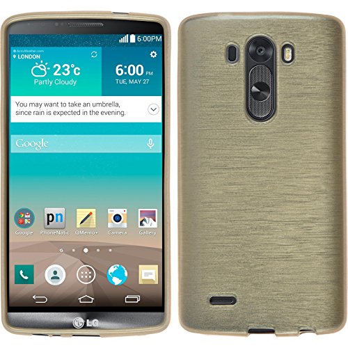 PhoneNatic Funda de silicona para LG G3 - brushed oro - Cover Cubierta   protector de pantalla