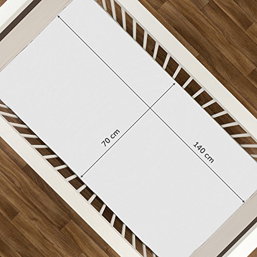 ALVI – Wasserdichte Betteinlage / Matratzenauflage – 70 x 140 cm – Schadstoffgeprüft nach Öko-Tex Standard 100 – beidseitig 100% Baumwolle mit innenliegendem, atmungsaktivem PU-Nässeschutz - 3