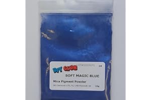 DIY CLUB Mica Powder Pigment Dye – 10g Bag – Ultra-Fine Colorant for Epoxy Resin, Soap Making, Candles, Slime, Nail Art, Jewelry Making - Safe & Non-Toxic Pigment Vibrant Colour (Soft Magic Blue)